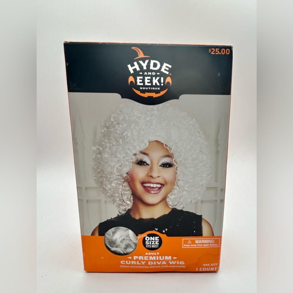 Hyde and Eek! Boutique Adult Curly Diva Wig White Halloween Costume NEW